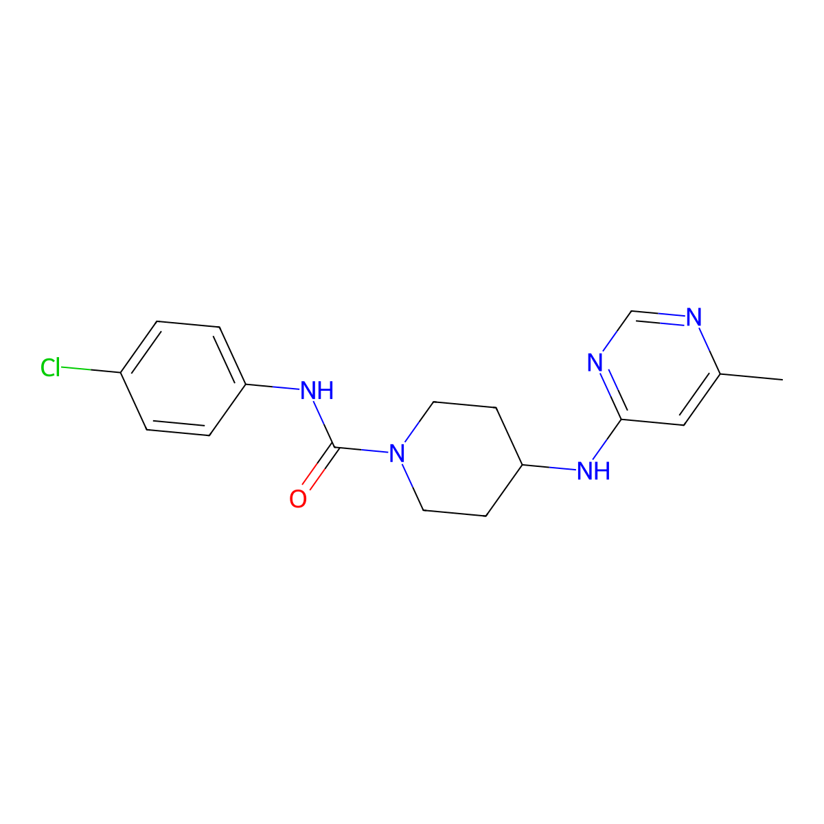N-(4-Chlorophenyl)-4-[(6-methylpyrimidin-4-yl)amino]piperidine-1-carboxamide molecular structure, CAS 2415531-36-9