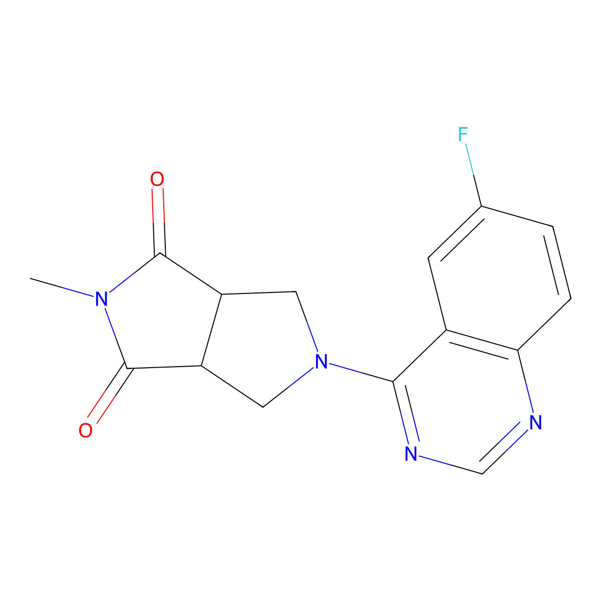 5-(6-Fluoroquinazolin-4-yl)-2-methyl-octahydropyrrolo[3,4-c]pyrrole-1,3-dione molecular structure, CAS 2415531-46-1
