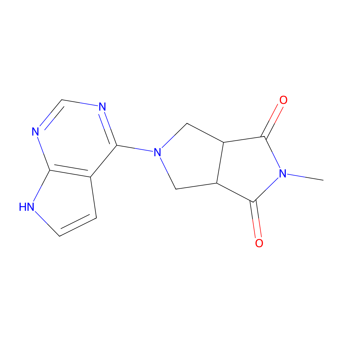 2-methyl-5-{7H-pyrrolo[2,3-d]pyrimidin-4-yl}-octahydropyrrolo[3,4-c]pyrrole-1,3-dione molecular structure, CAS 2415531-51-8