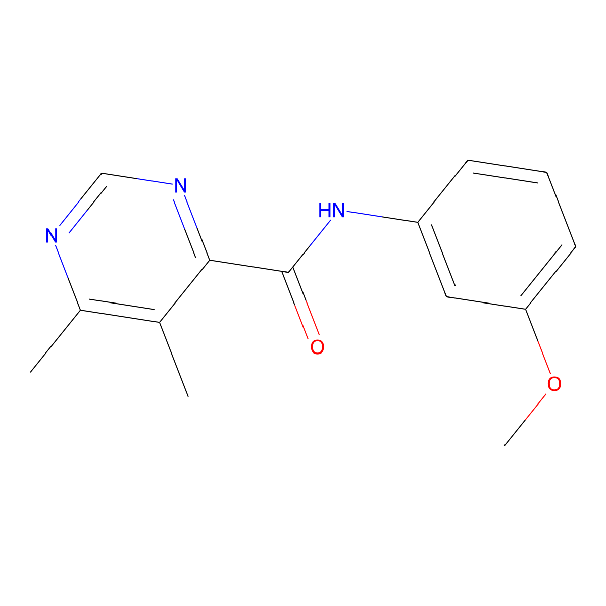 N-(3-Methoxyphenyl)-5,6-dimethylpyrimidine-4-carboxamide molecular structure, CAS 2415531-52-9