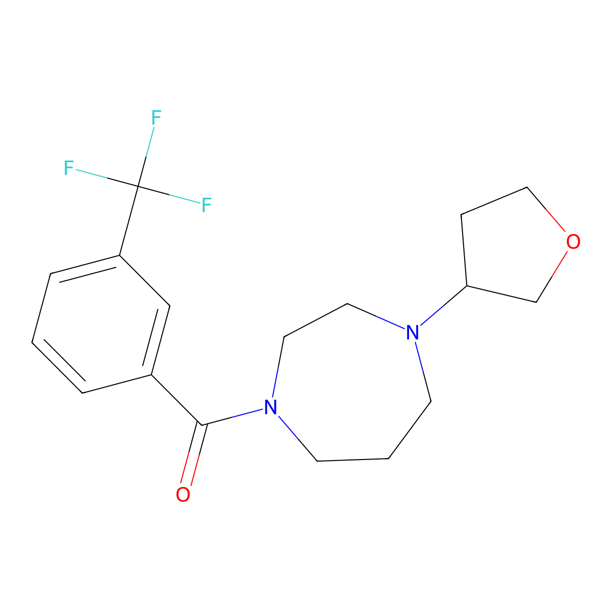 1-(Oxolan-3-yl)-4-[3-(trifluoromethyl)benzoyl]-1,4-diazepane molecular structure, CAS 2415531-60-9