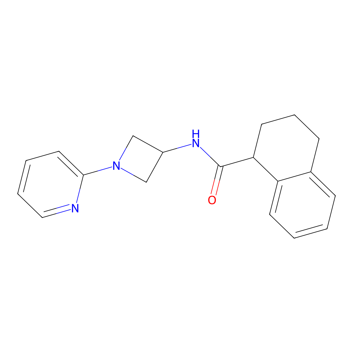 N-[1-(pyridin-2-yl)azetidin-3-yl]-1,2,3,4-tetrahydronaphthalene-1-carboxamide molecular structure, CAS 2415531-61-0