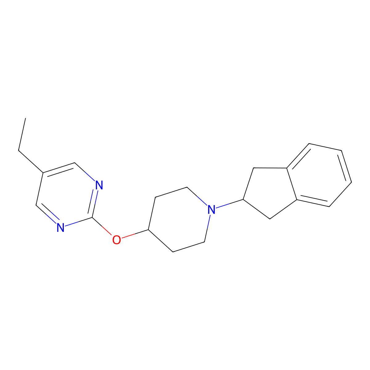 2-{[1-(2,3-dihydro-1H-inden-2-yl)piperidin-4-yl]oxy}-5-ethylpyrimidine molecular structure, CAS 2415531-64-3