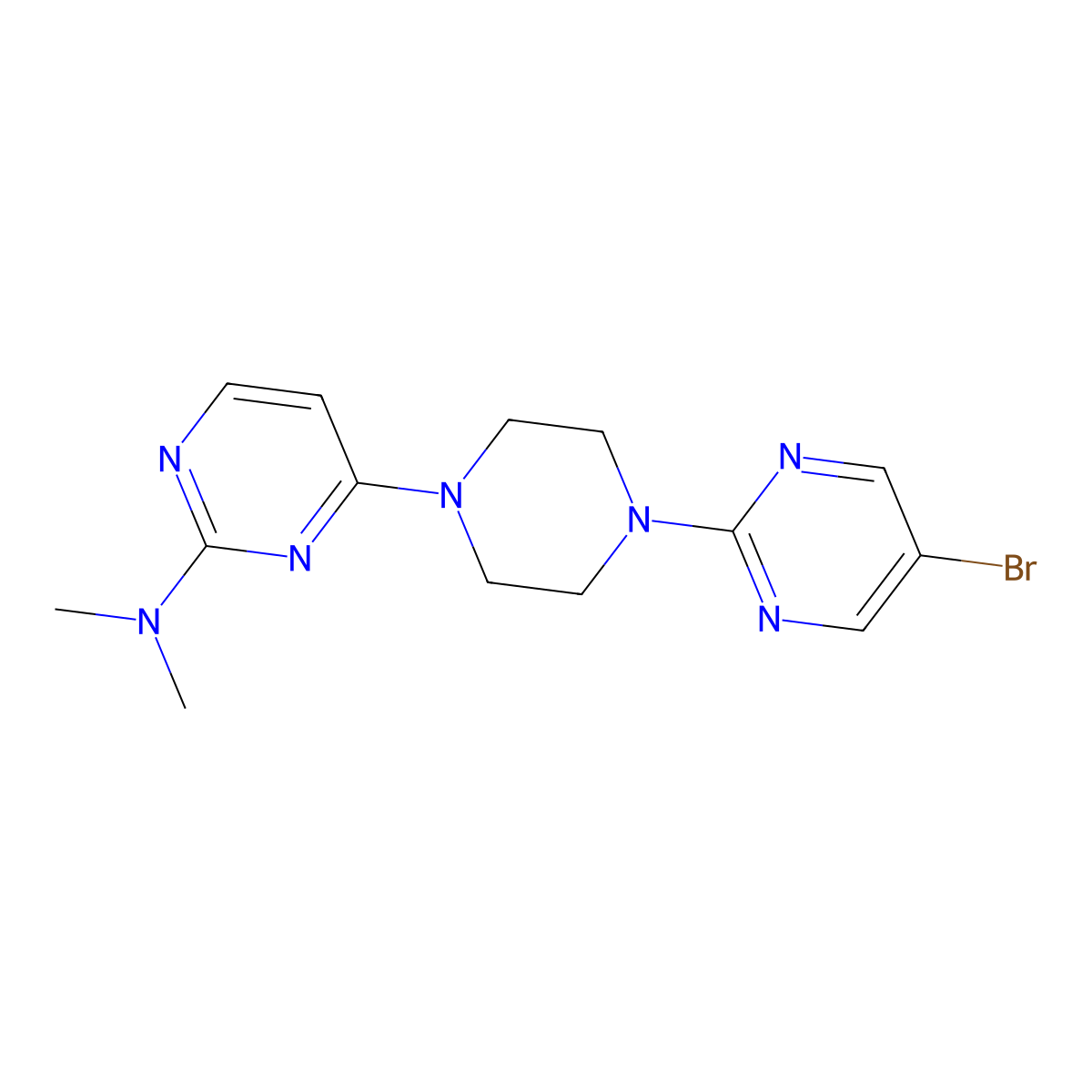 4-[4-(5-bromopyrimidin-2-yl)piperazin-1-yl]-N,N-dimethylpyrimidin-2-amine molecular structure, CAS 2415531-66-5