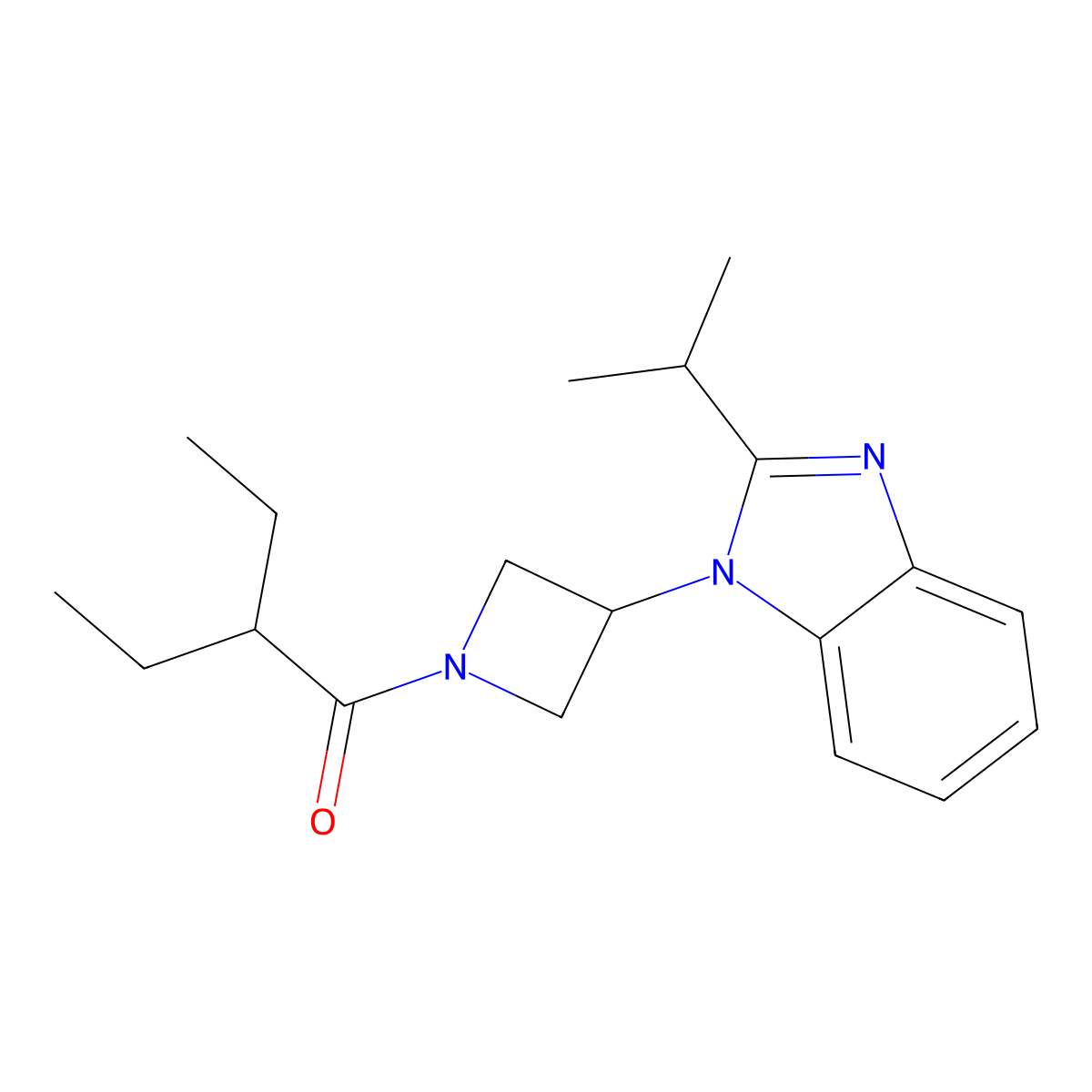 2-ethyl-1-{3-[2-(propan-2-yl)-1H-1,3-benzodiazol-1-yl]azetidin-1-yl}butan-1-one molecular structure, CAS 2415531-69-8