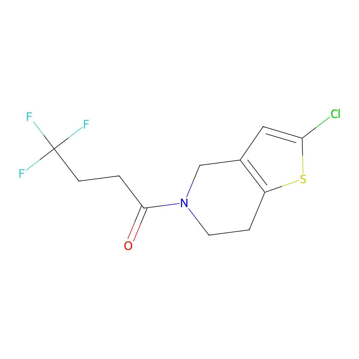 1-{2-chloro-4H,5H,6H,7H-thieno[3,2-c]pyridin-5-yl}-4,4,4-trifluorobutan-1-one molecular structure, CAS 2415531-70-1
