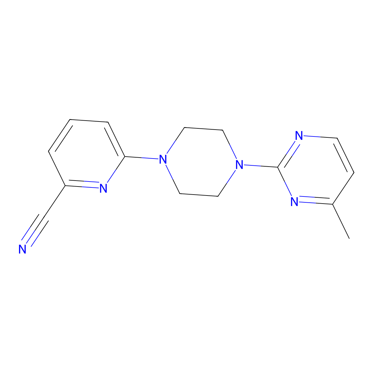 6-[4-(4-Methylpyrimidin-2-yl)piperazin-1-yl]pyridine-2-carbonitrile molecular structure, CAS 2415531-77-8