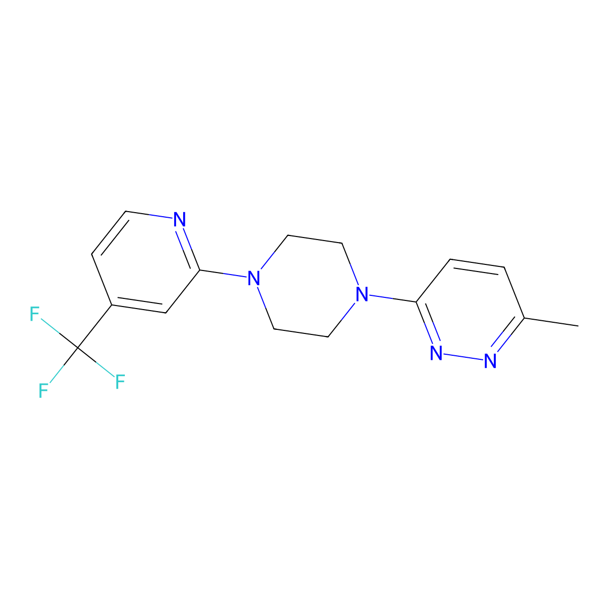 3-Methyl-6-{4-[4-(trifluoromethyl)pyridin-2-yl]piperazin-1-yl}pyridazine molecular structure, CAS 2415531-83-6