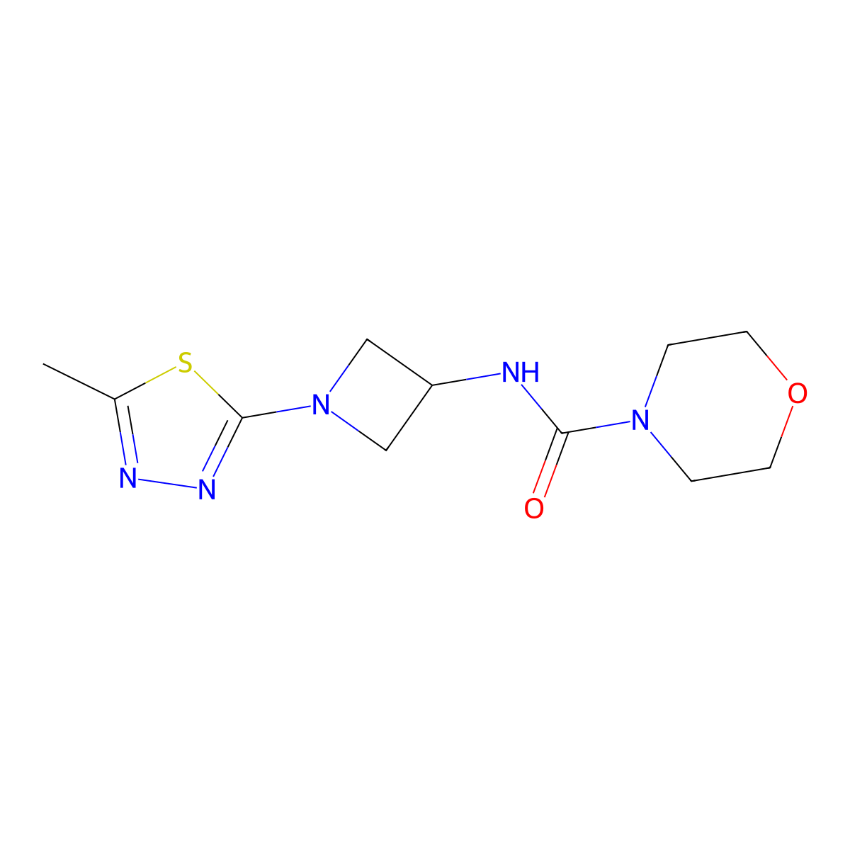 N-[1-(5-Methyl-1,3,4-thiadiazol-2-yl)azetidin-3-yl]morpholine-4-carboxamide molecular structure, CAS 2415531-88-1