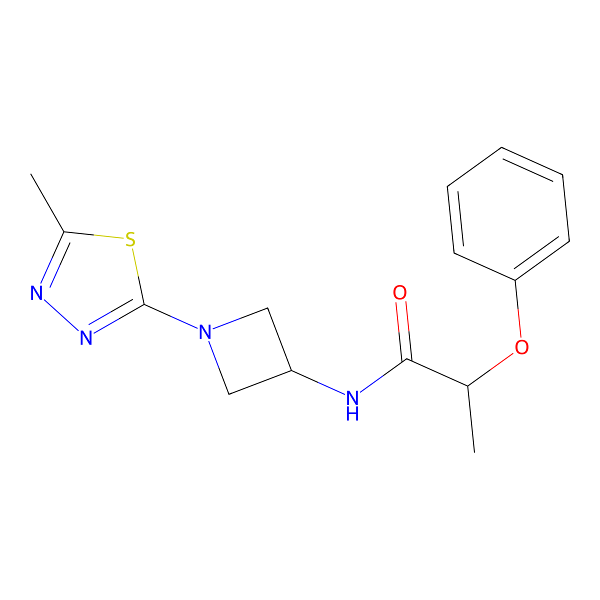 N-[1-(5-Methyl-1,3,4-thiadiazol-2-yl)azetidin-3-yl]-2-phenoxypropanamide molecular structure, CAS 2415531-90-5