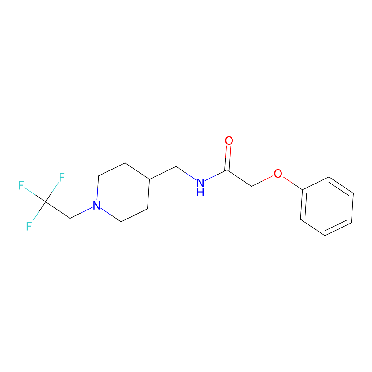 2-phenoxy-N-{[1-(2,2,2-trifluoroethyl)piperidin-4-yl]methyl}acetamide molecular structure, CAS 2415532-06-6