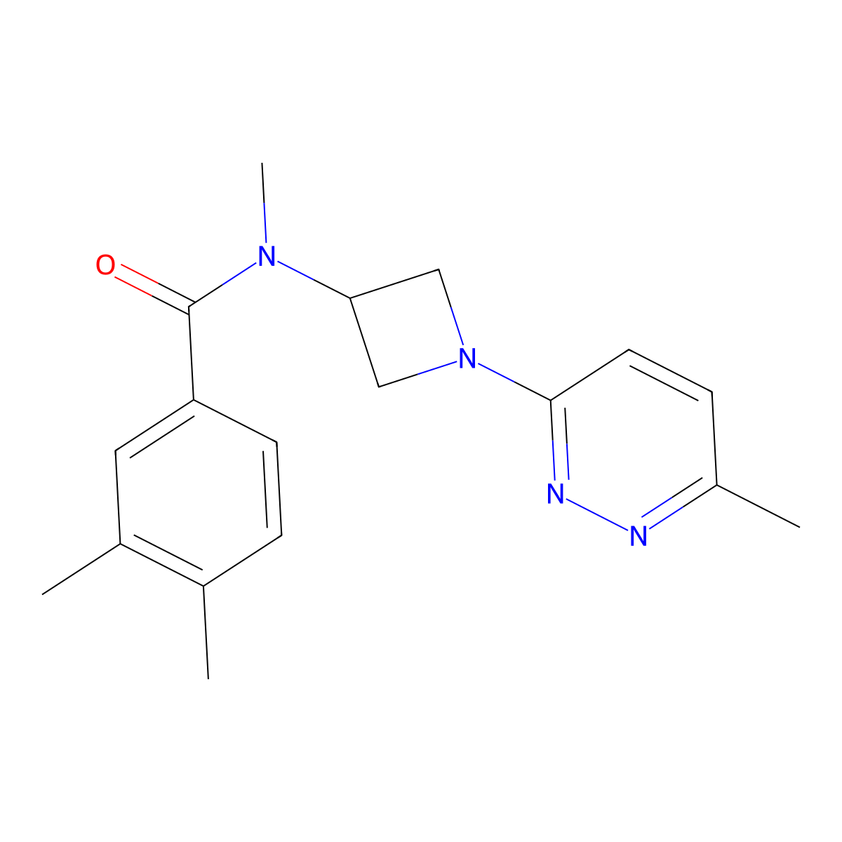 N,3,4-trimethyl-N-[1-(6-methylpyridazin-3-yl)azetidin-3-yl]benzamide molecular structure, CAS 2415532-14-6
