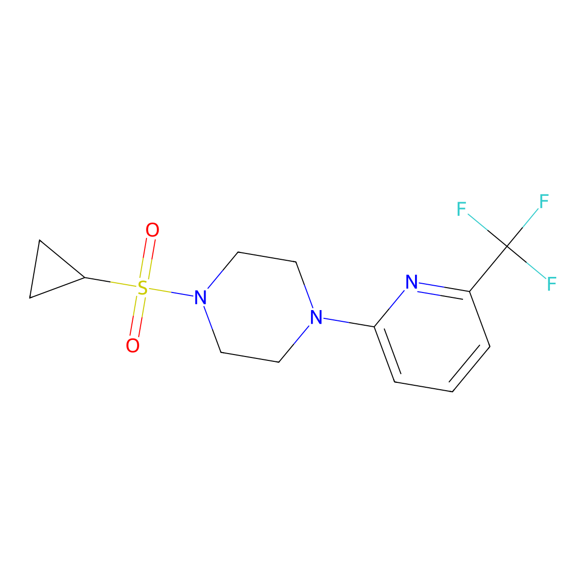 1-(Cyclopropanesulfonyl)-4-[6-(trifluoromethyl)pyridin-2-yl]piperazine molecular structure, CAS 2415532-18-0
