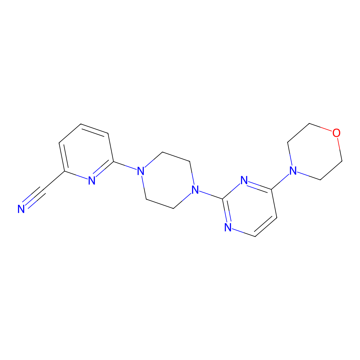 6-{4-[4-(Morpholin-4-yl)pyrimidin-2-yl]piperazin-1-yl}pyridine-2-carbonitrile molecular structure, CAS 2415532-19-1