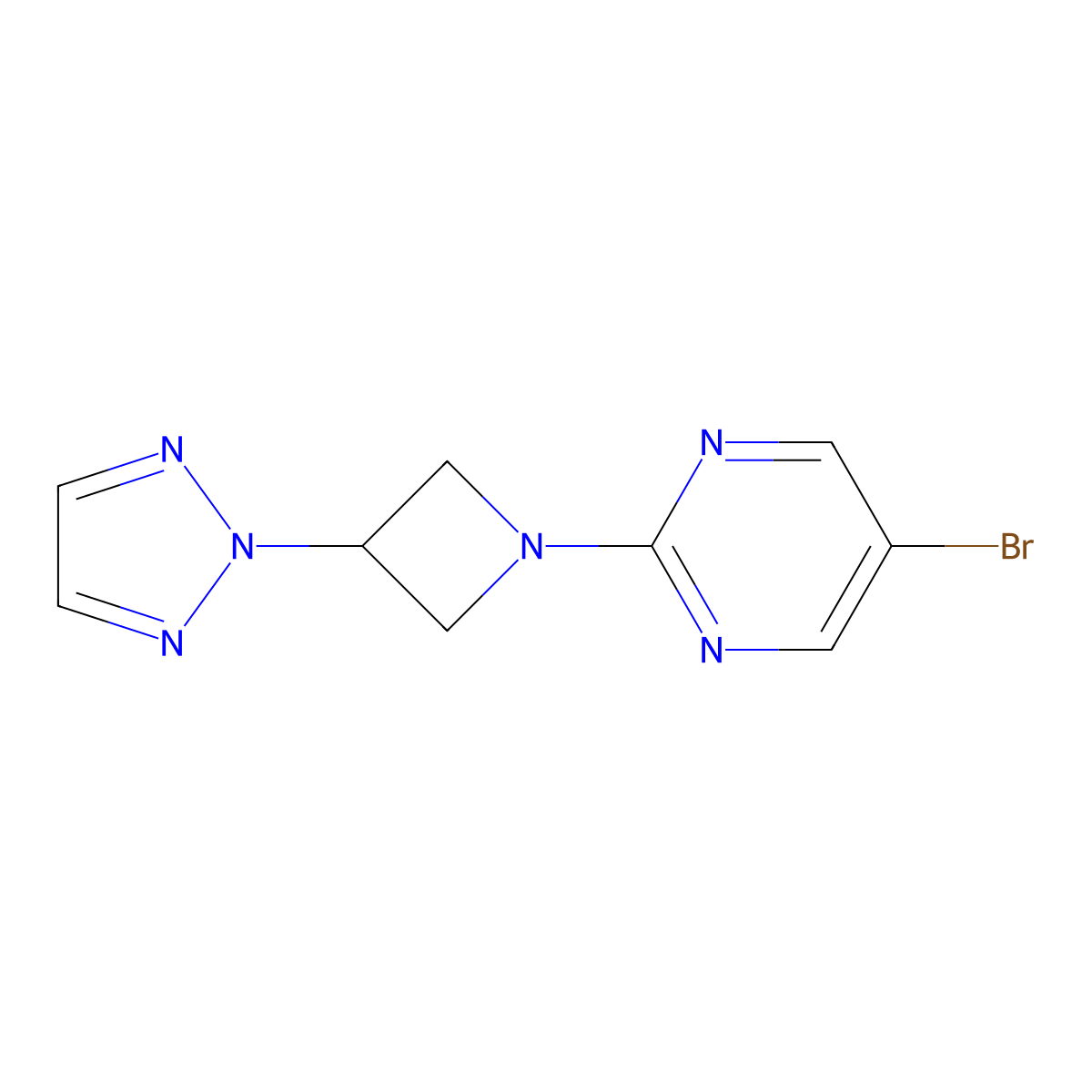 5-bromo-2-[3-(2H-1,2,3-triazol-2-yl)azetidin-1-yl]pyrimidine molecular structure, CAS 2415532-22-6