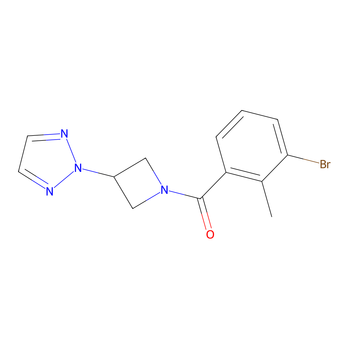 2-[1-(3-bromo-2-methylbenzoyl)azetidin-3-yl]-2H-1,2,3-triazole molecular structure, CAS 2415532-27-1