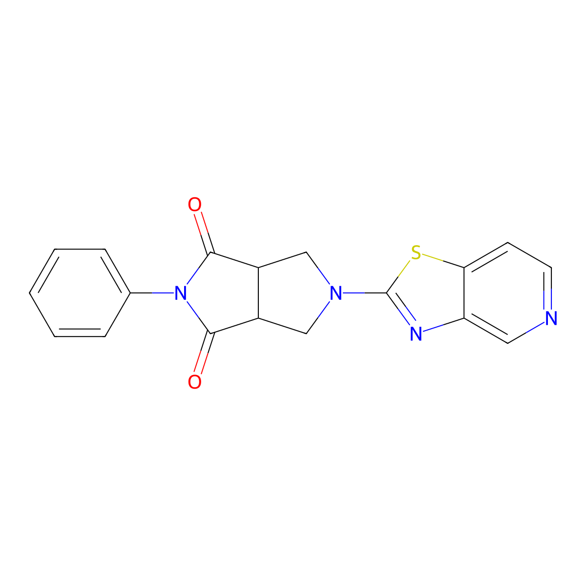 2-Phenyl-5-{[1,3]thiazolo[4,5-c]pyridin-2-yl}-octahydropyrrolo[3,4-c]pyrrole-1,3-dione molecular structure, CAS 2415532-35-1