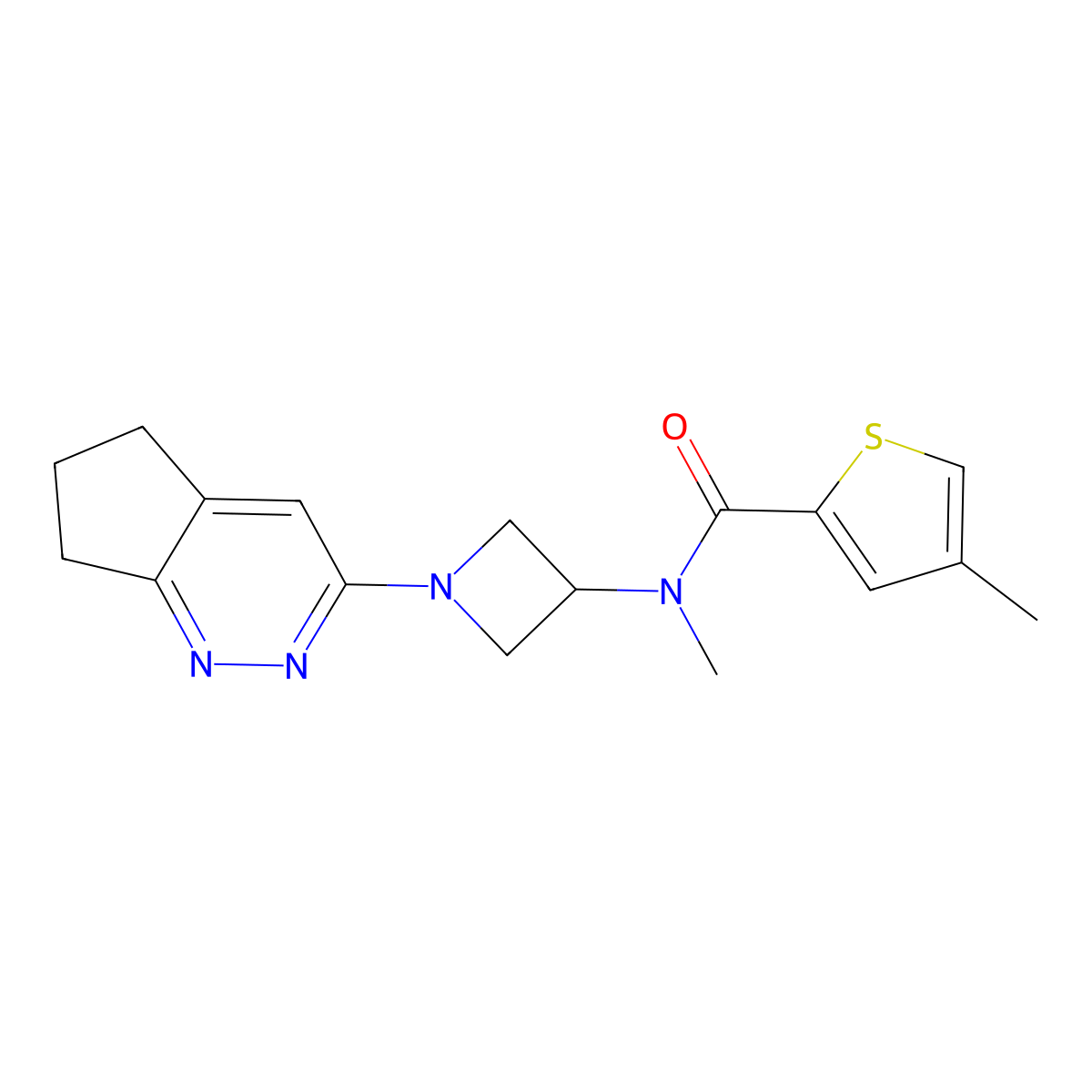 N-(1-{5H,6H,7H-cyclopenta[c]pyridazin-3-yl}azetidin-3-yl)-N,4-dimethylthiophene-2-carboxamide molecular structure, CAS 2415532-38-4