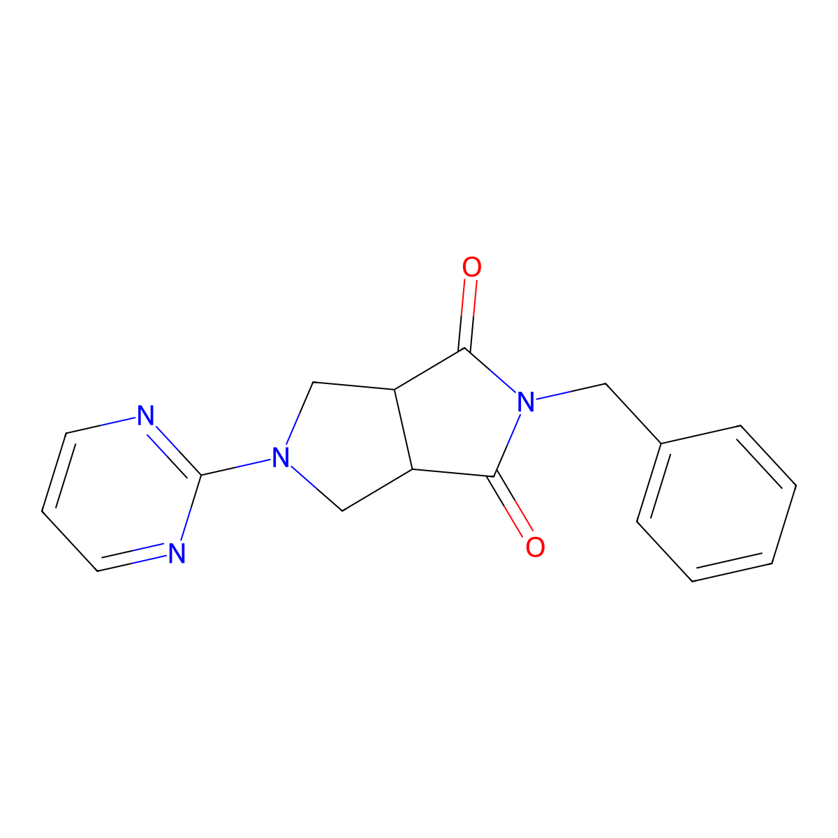 2-Benzyl-5-(pyrimidin-2-yl)-octahydropyrrolo[3,4-c]pyrrole-1,3-dione molecular structure, CAS 2415532-44-2