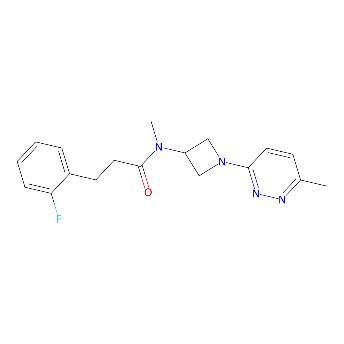 3-(2-fluorophenyl)-N-methyl-N-[1-(6-methylpyridazin-3-yl)azetidin-3-yl]propanamide molecular structure, CAS 2415532-63-5