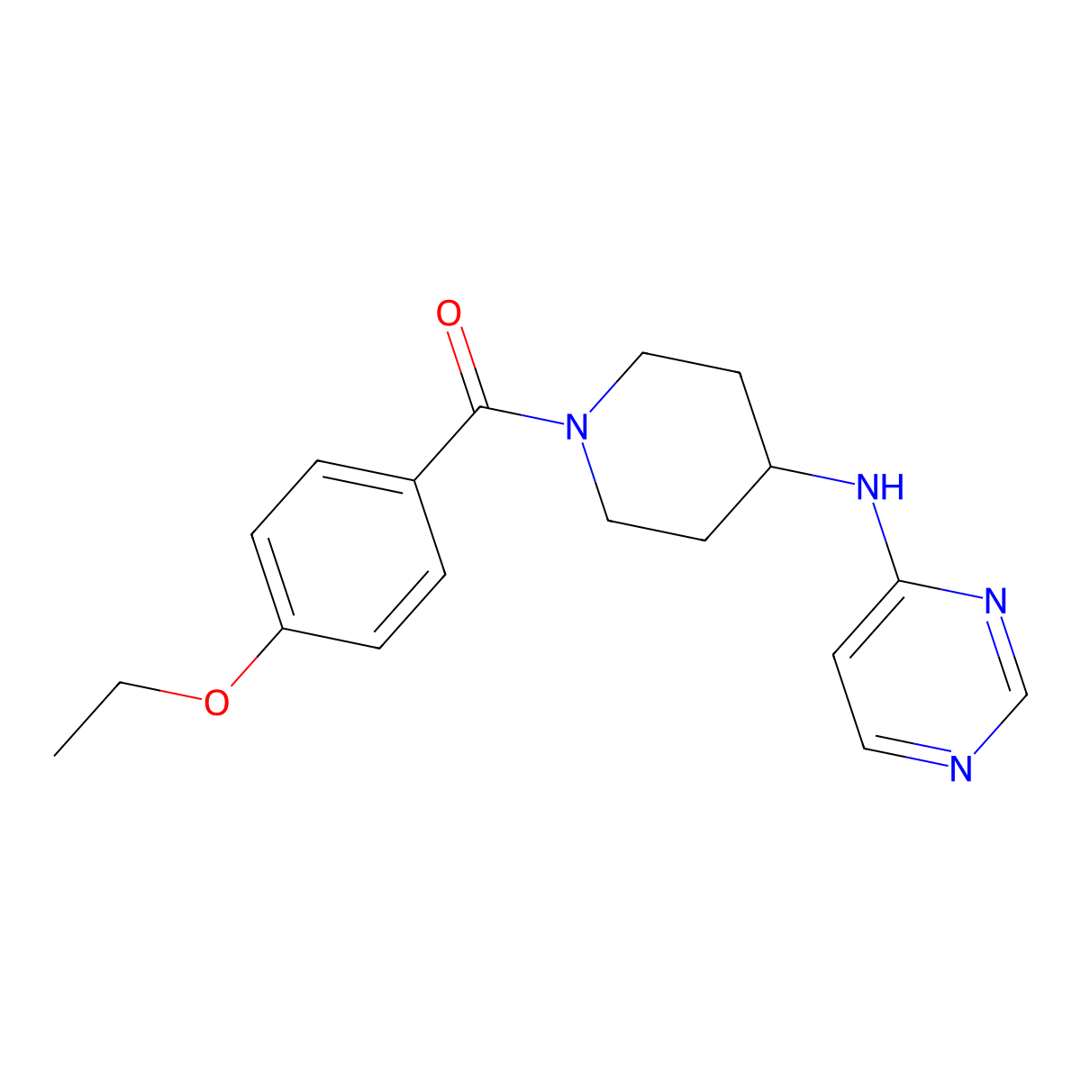 N-[1-(4-ethoxybenzoyl)piperidin-4-yl]pyrimidin-4-amine molecular structure, CAS 2415532-67-9