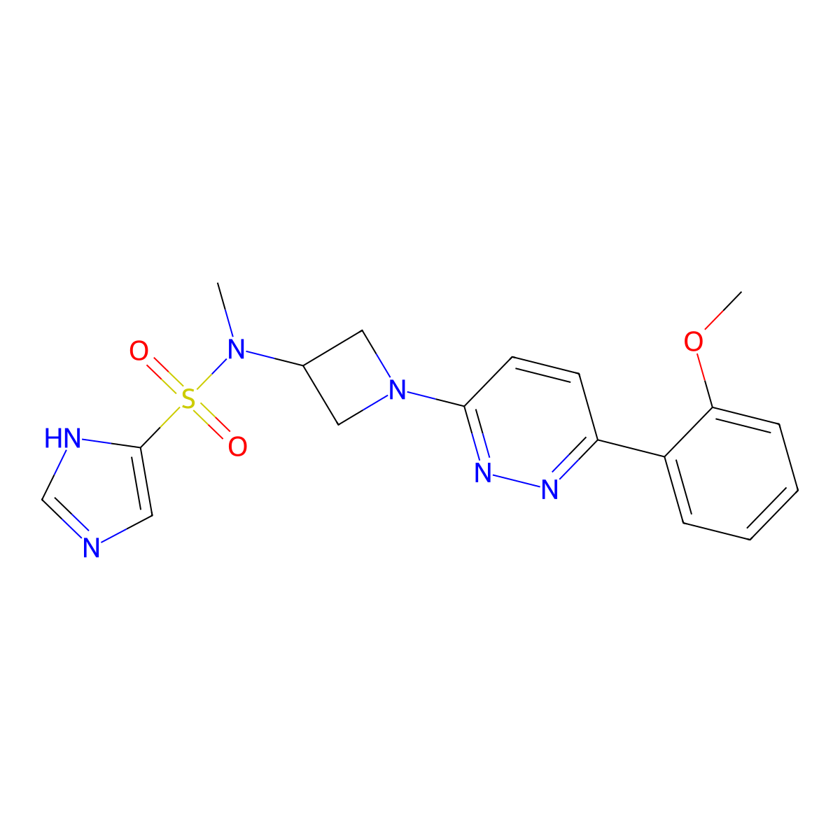N-{1-[6-(2-methoxyphenyl)pyridazin-3-yl]azetidin-3-yl}-N-methyl-1H-imidazole-4-sulfonamide molecular structure, CAS 2415532-74-8