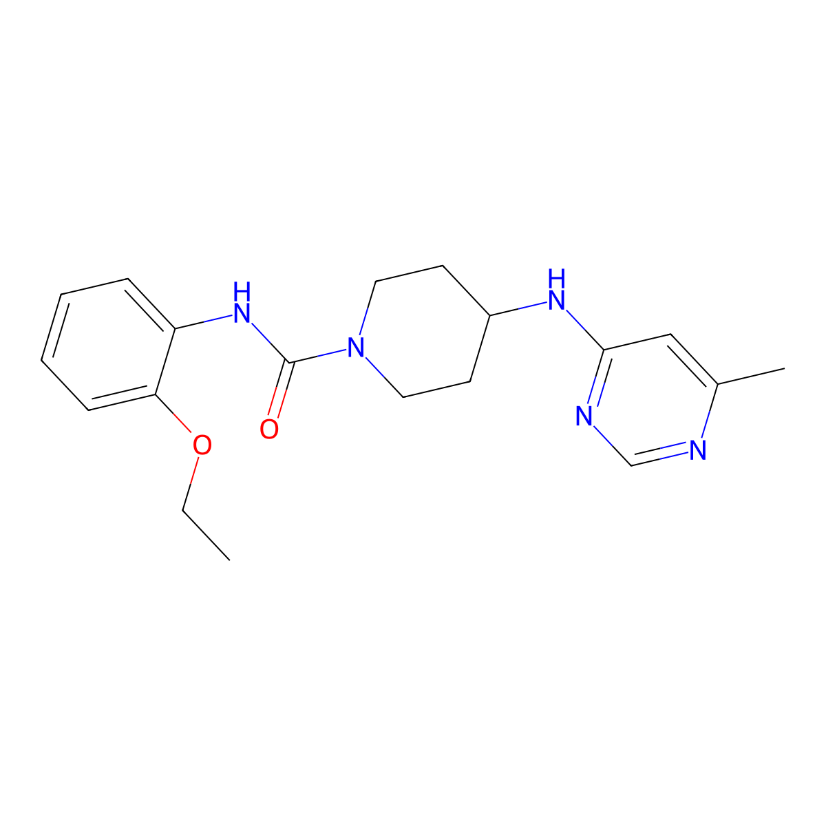 N-(2-Ethoxyphenyl)-4-[(6-methylpyrimidin-4-yl)amino]piperidine-1-carboxamide molecular structure, CAS 2415532-86-2
