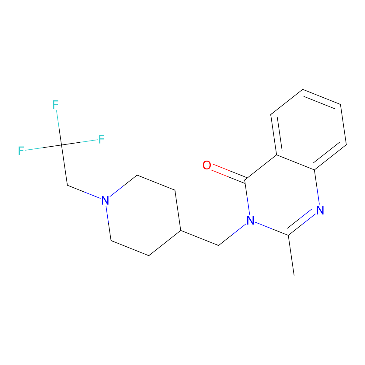2-Methyl-3-{[1-(2,2,2-trifluoroethyl)piperidin-4-yl]methyl}-3,4-dihydroquinazolin-4-one molecular structure, CAS 2415532-91-9
