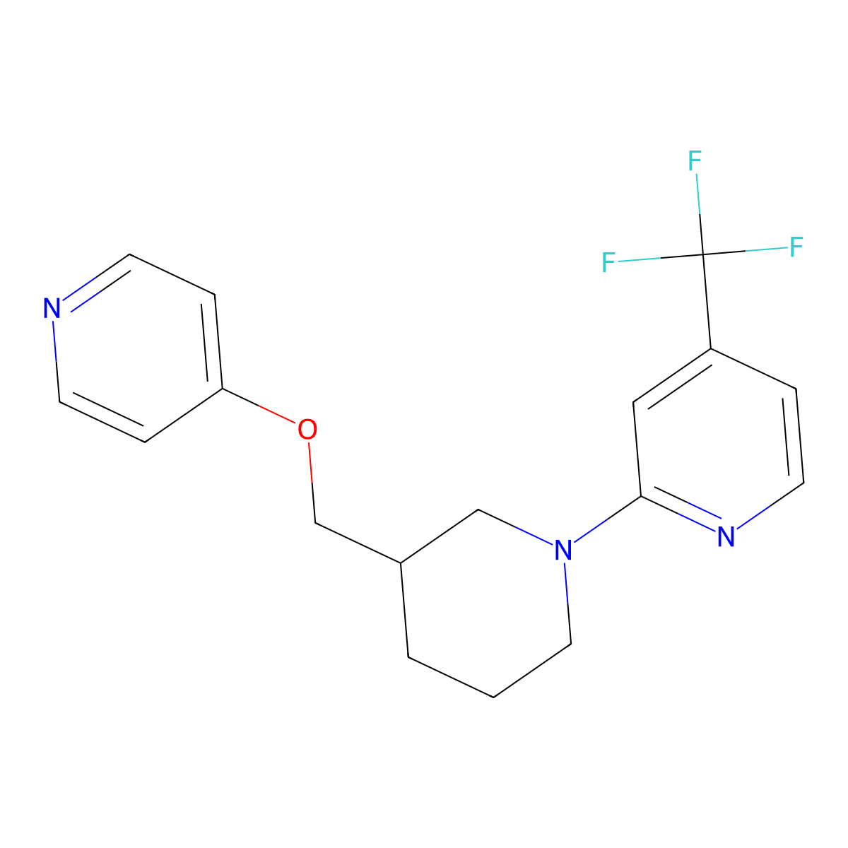 2-{3-[(Pyridin-4-yloxy)methyl]piperidin-1-yl}-4-(trifluoromethyl)pyridine molecular structure, CAS 2415533-08-1