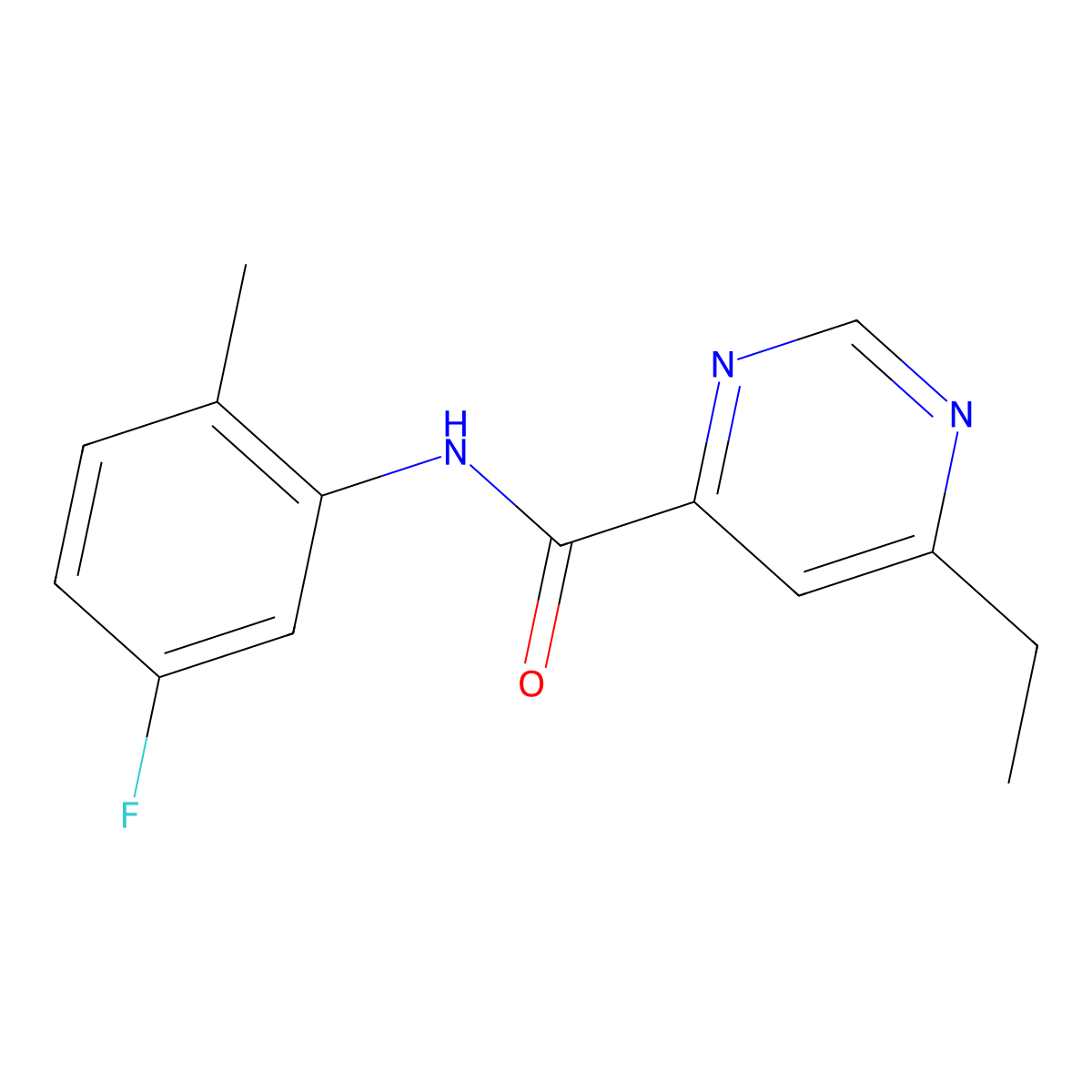 6-ethyl-N-(5-fluoro-2-methylphenyl)pyrimidine-4-carboxamide molecular structure, CAS 2415533-15-0