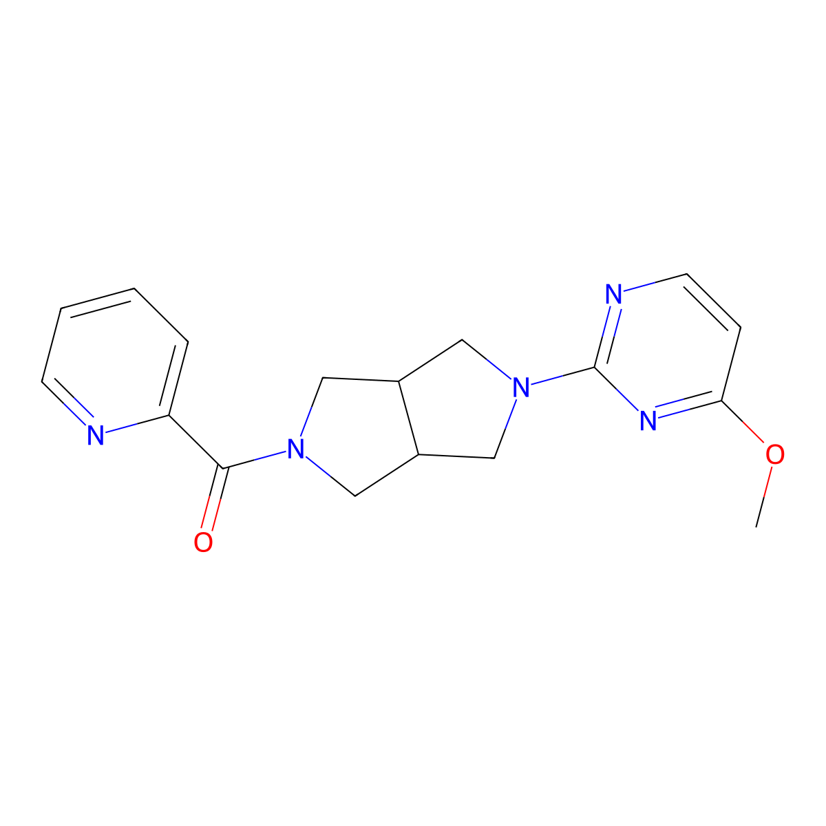 4-Methoxy-2-[5-(pyridine-2-carbonyl)-octahydropyrrolo[3,4-c]pyrrol-2-yl]pyrimidine molecular structure, CAS 2415533-20-7