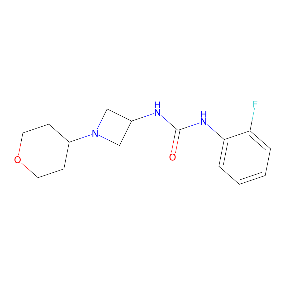 1-(2-Fluorophenyl)-3-[1-(oxan-4-yl)azetidin-3-yl]urea molecular structure, CAS 2415533-27-4