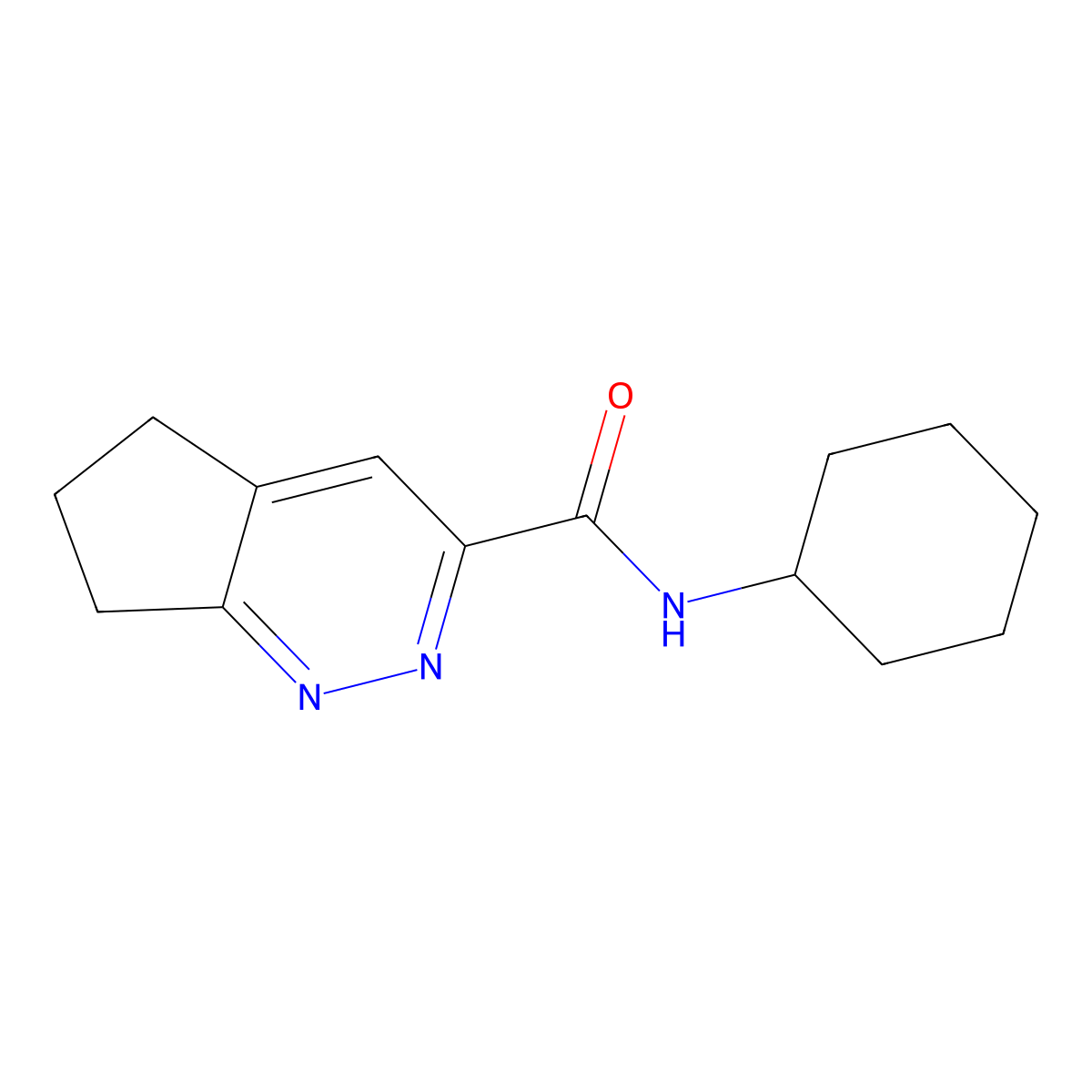 N-cyclohexyl-5H,6H,7H-cyclopenta[c]pyridazine-3-carboxamide molecular structure, CAS 2415533-39-8