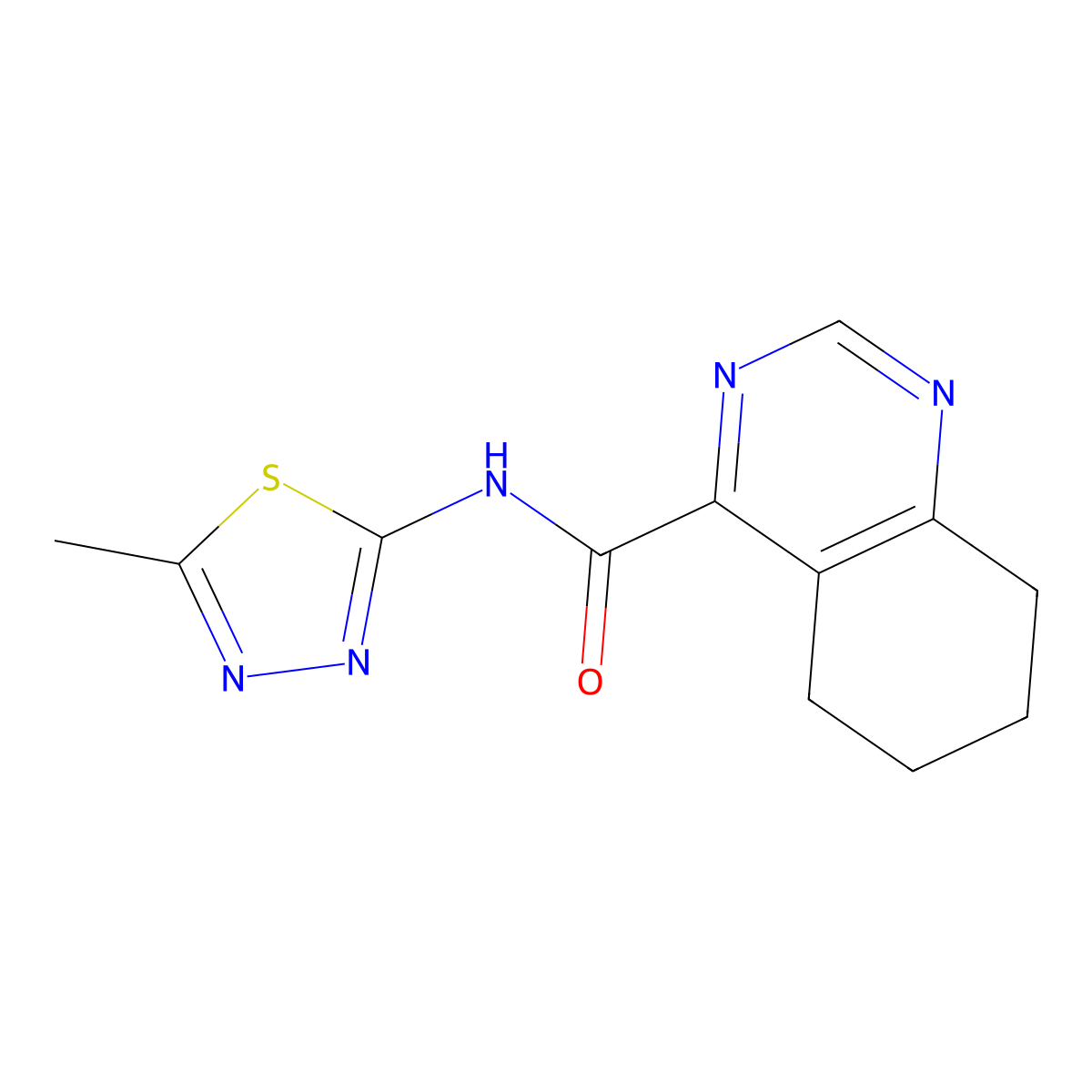 N-(5-Methyl-1,3,4-thiadiazol-2-yl)-5,6,7,8-tetrahydroquinazoline-4-carboxamide molecular structure, CAS 2415533-43-4