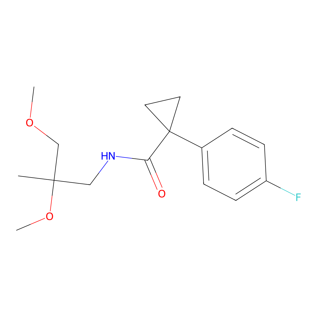 N-(2,3-dimethoxy-2-methylpropyl)-1-(4-fluorophenyl)cyclopropane-1-carboxamide molecular structure, CAS 2415533-56-9