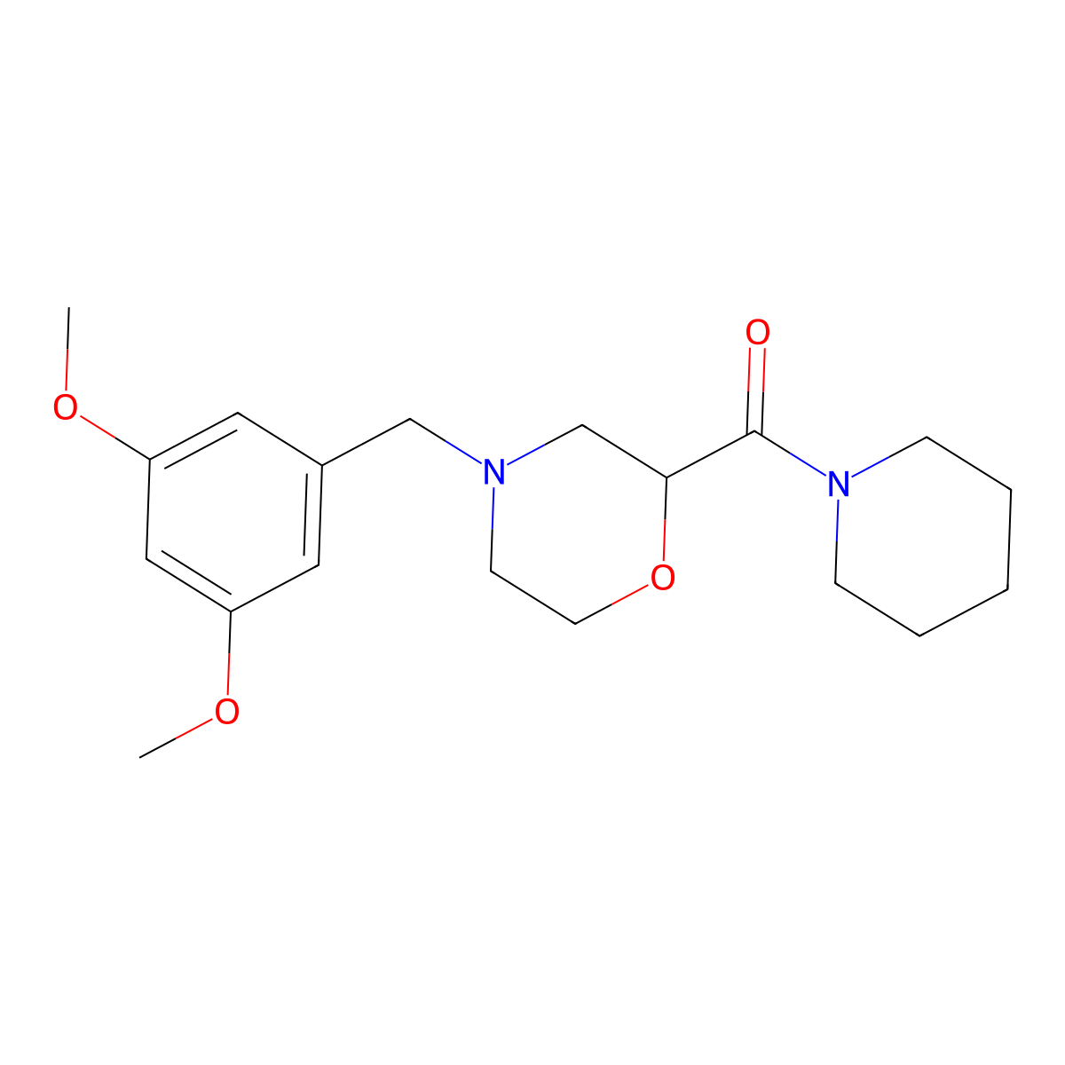 4-[(3,5-Dimethoxyphenyl)methyl]-2-(piperidine-1-carbonyl)morpholine molecular structure, CAS 2415533-60-5