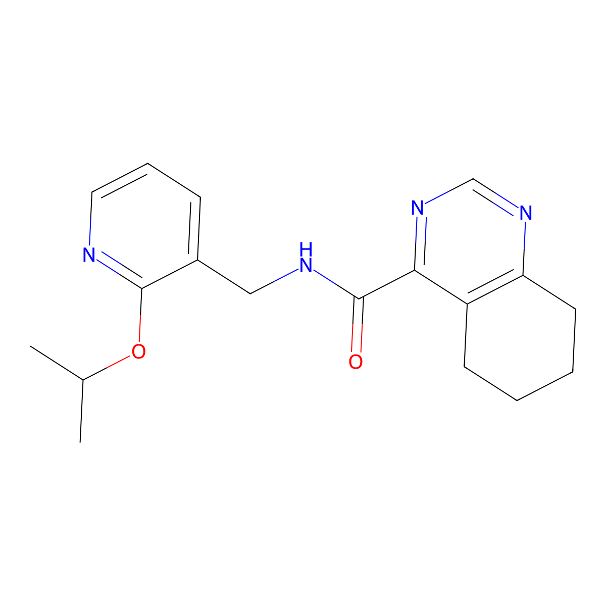 N-{[2-(propan-2-yloxy)pyridin-3-yl]methyl}-5,6,7,8-tetrahydroquinazoline-4-carboxamide molecular structure, CAS 2415533-66-1