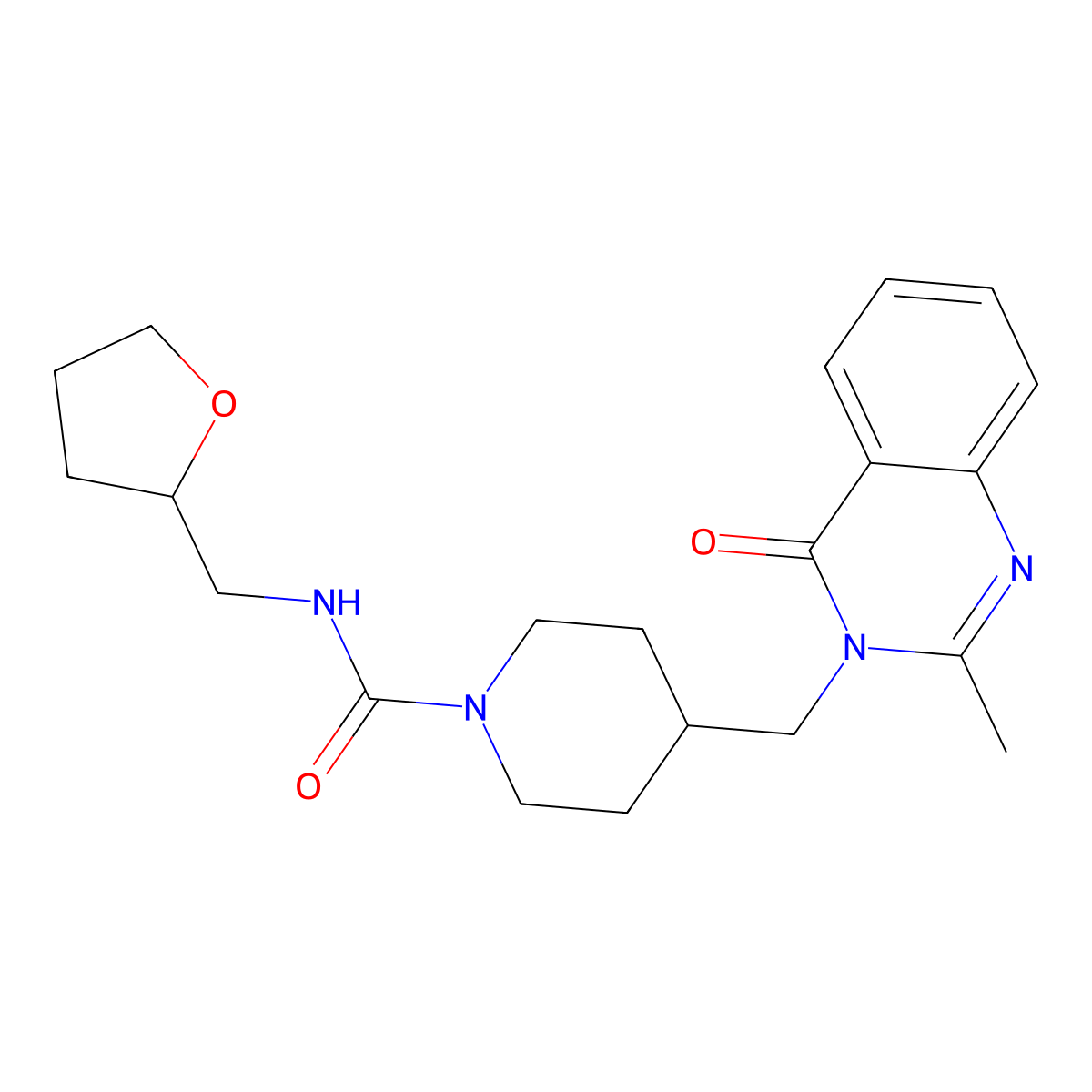 4-[(2-methyl-4-oxo-3,4-dihydroquinazolin-3-yl)methyl]-N-[(oxolan-2-yl)methyl]piperidine-1-carboxamide molecular structure, CAS 2415533-77-4