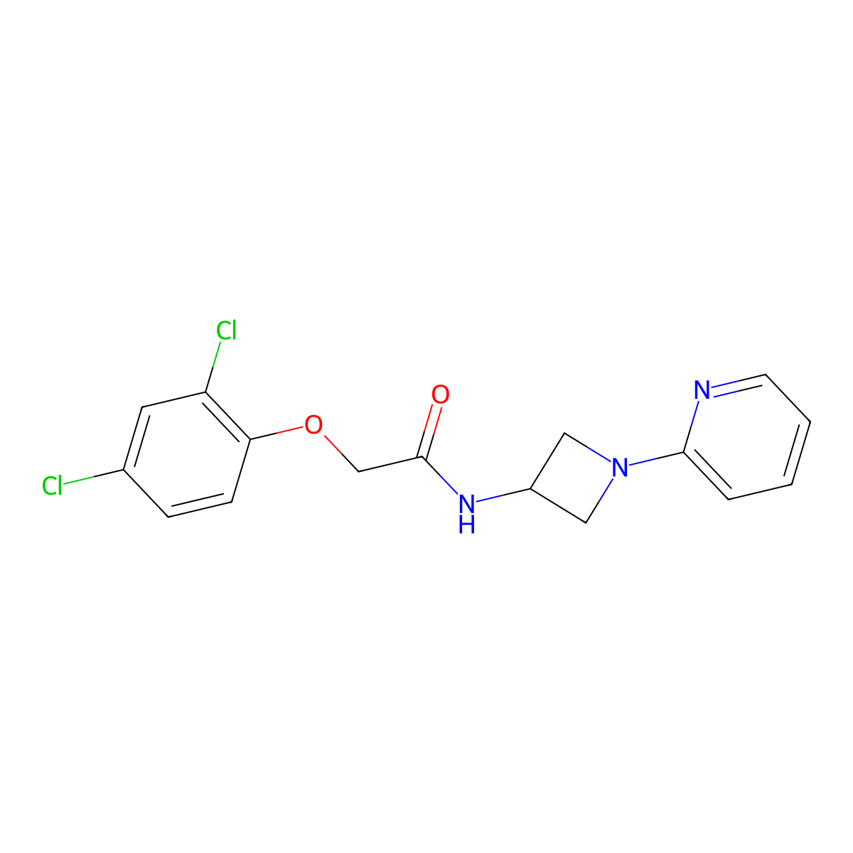 2-(2,4-dichlorophenoxy)-N-[1-(pyridin-2-yl)azetidin-3-yl]acetamide molecular structure, CAS 2415533-80-9