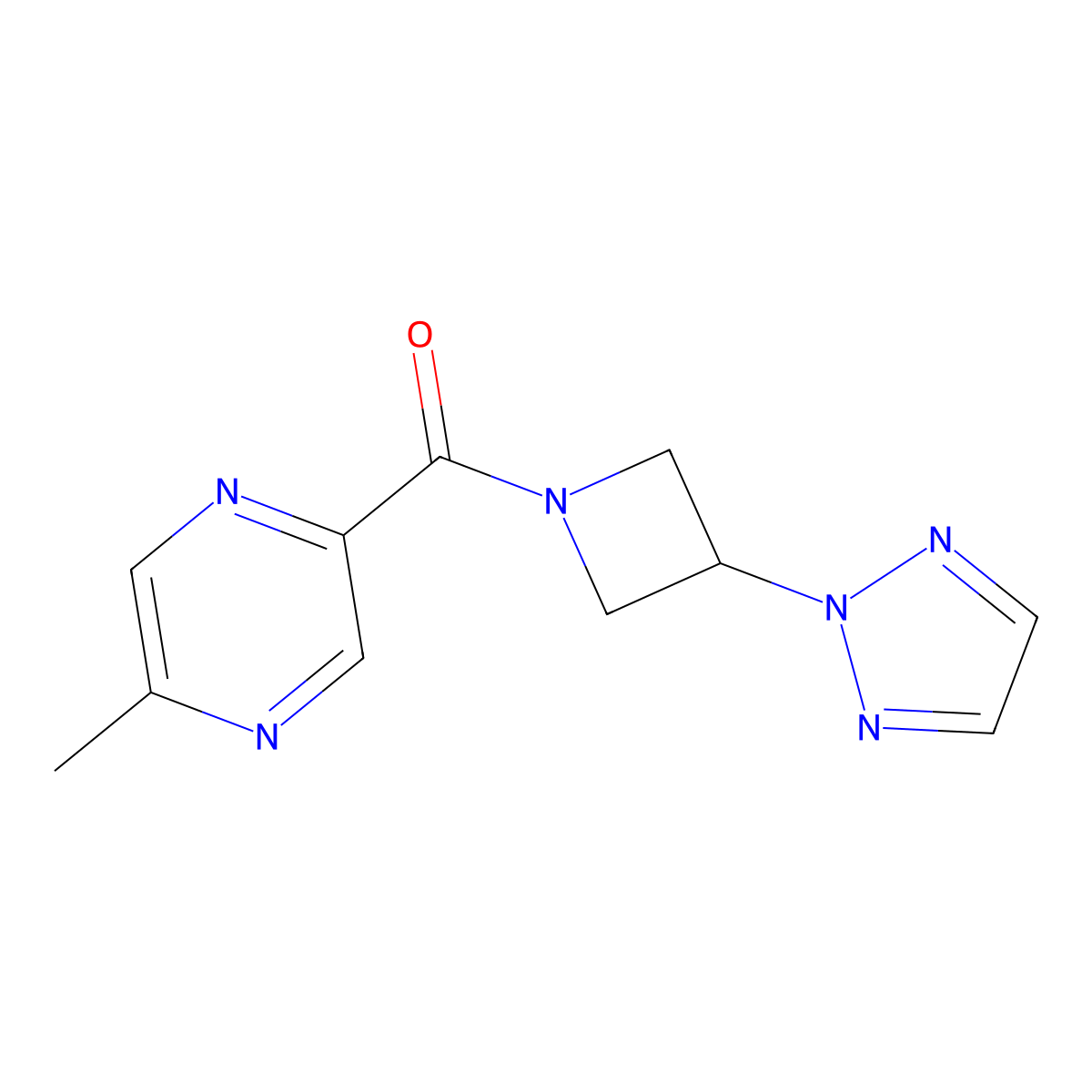 2-methyl-5-[3-(2H-1,2,3-triazol-2-yl)azetidine-1-carbonyl]pyrazine molecular structure, CAS 2415533-81-0