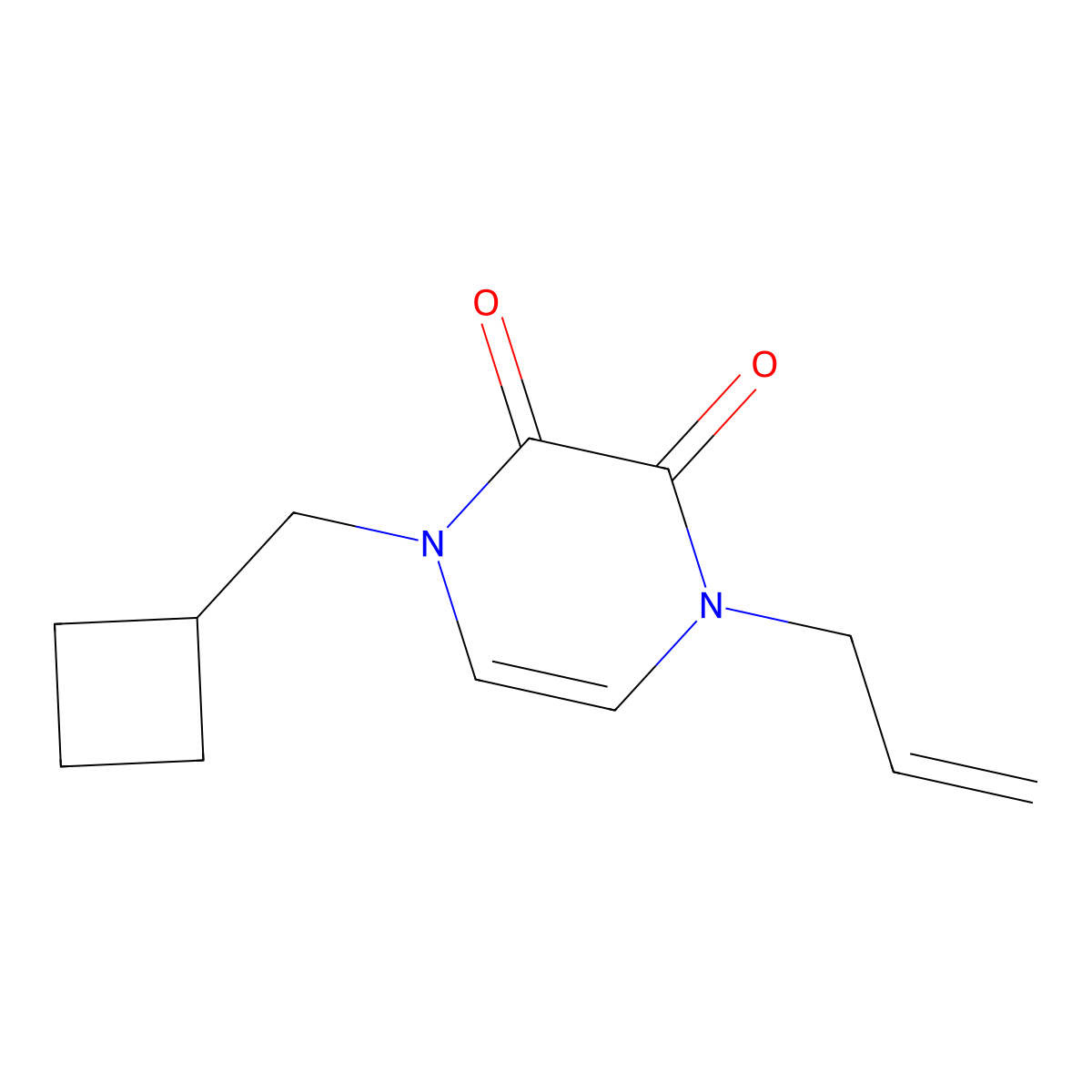 1-(Cyclobutylmethyl)-4-prop-2-enylpyrazine-2,3-dione molecular structure, CAS 2415533-85-4