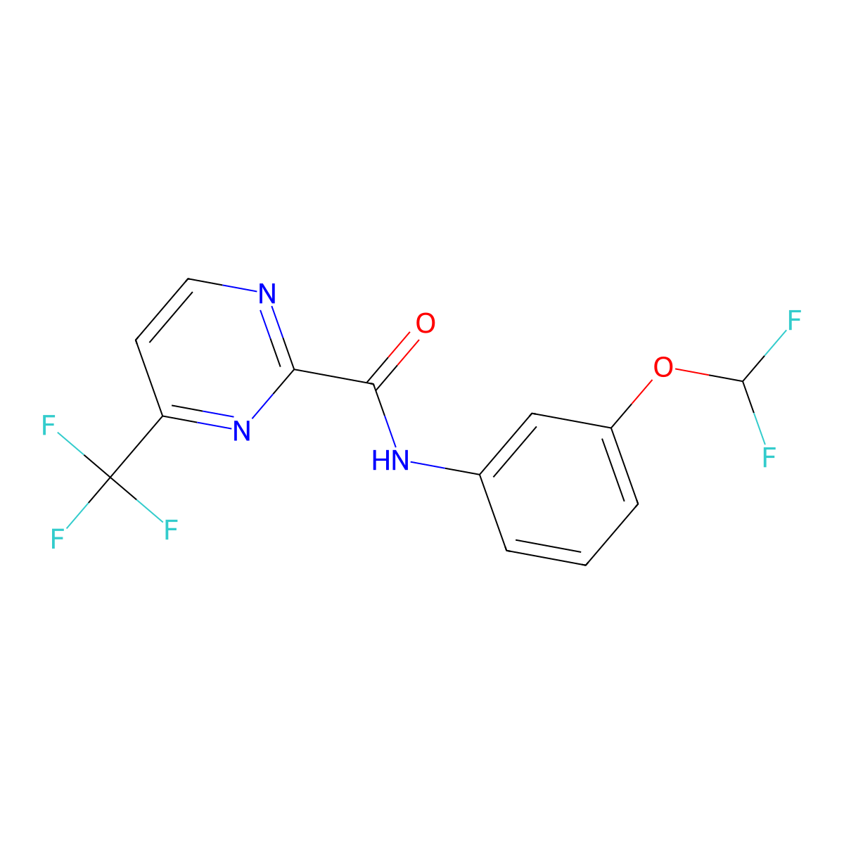 N-[3-(difluoromethoxy)phenyl]-4-(trifluoromethyl)pyrimidine-2-carboxamide molecular structure, CAS 2415533-86-5