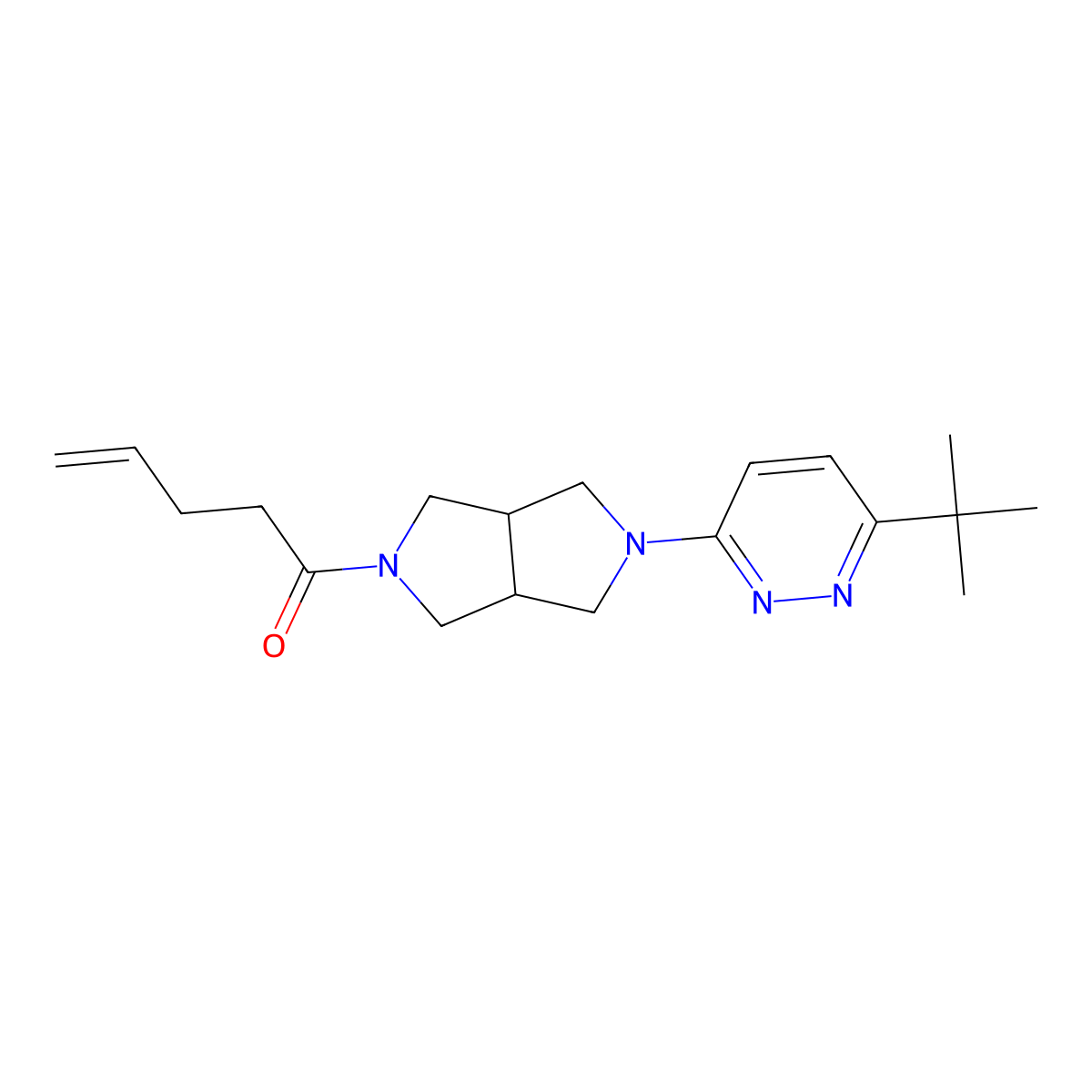 1-[5-(6-Tert-butylpyridazin-3-yl)-octahydropyrrolo[3,4-c]pyrrol-2-yl]pent-4-en-1-one molecular structure, CAS 2415533-92-3