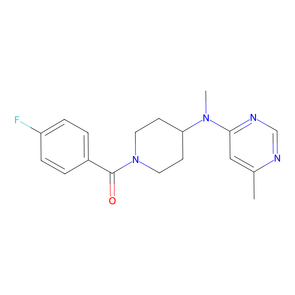 N-[1-(4-fluorobenzoyl)piperidin-4-yl]-N,6-dimethylpyrimidin-4-amine molecular structure, CAS 2415533-97-8