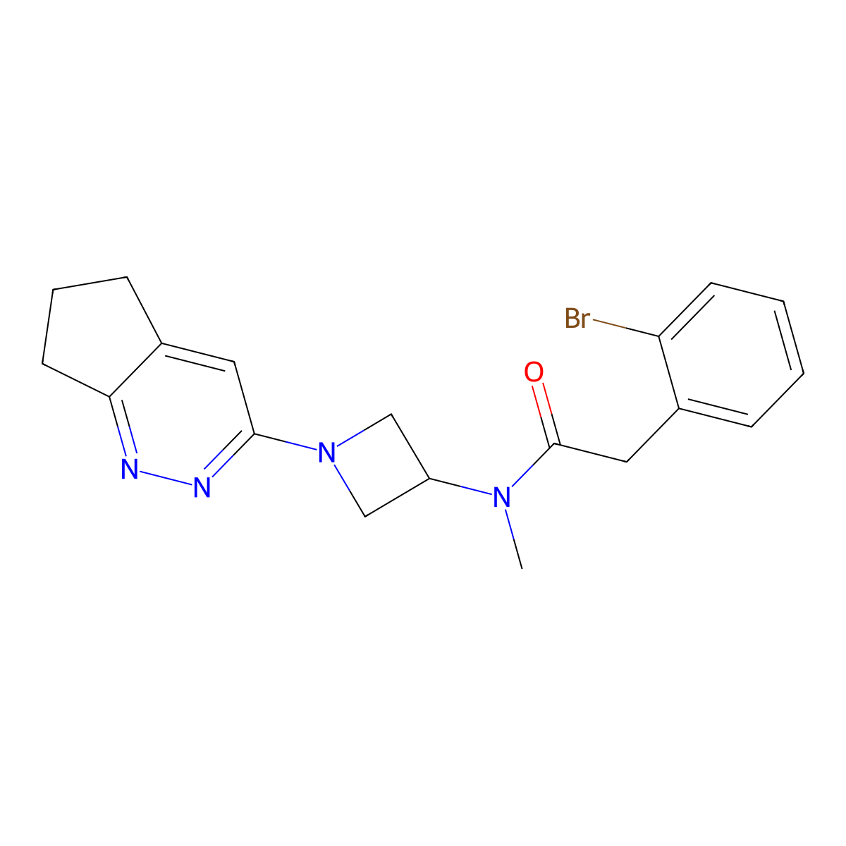 2-(2-bromophenyl)-N-(1-{5H,6H,7H-cyclopenta[c]pyridazin-3-yl}azetidin-3-yl)-N-methylacetamide molecular structure, CAS 2415533-98-9