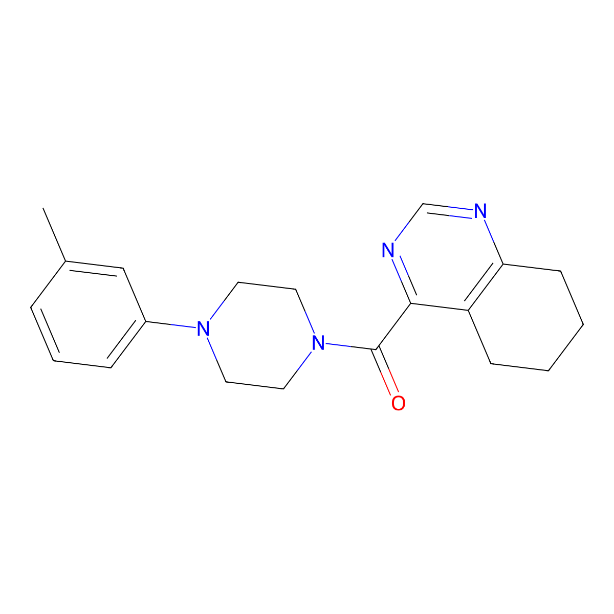 4-[4-(3-Methylphenyl)piperazine-1-carbonyl]-5,6,7,8-tetrahydroquinazoline molecular structure, CAS 2415534-09-5