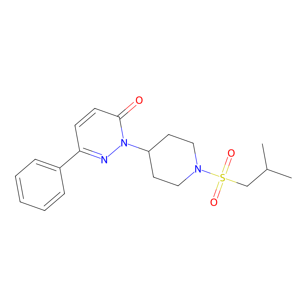 2-[1-(2-Methylpropanesulfonyl)piperidin-4-yl]-6-phenyl-2,3-dihydropyridazin-3-one molecular structure, CAS 2415534-23-3