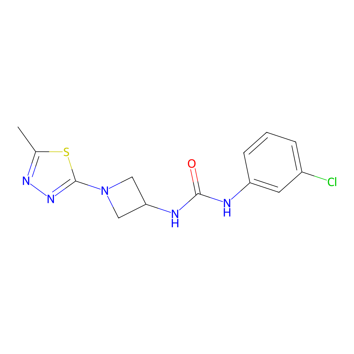 1-(3-Chlorophenyl)-3-[1-(5-methyl-1,3,4-thiadiazol-2-yl)azetidin-3-yl]urea molecular structure, CAS 2415534-27-7
