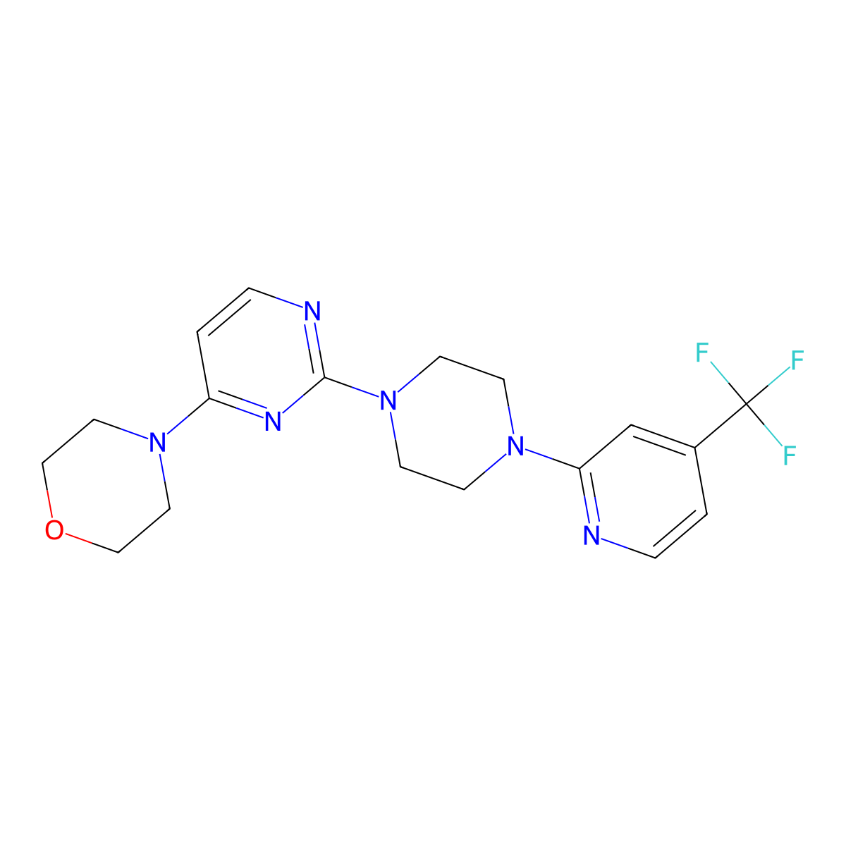 4-(2-{4-[4-(Trifluoromethyl)pyridin-2-yl]piperazin-1-yl}pyrimidin-4-yl)morpholine molecular structure, CAS 2415534-35-7