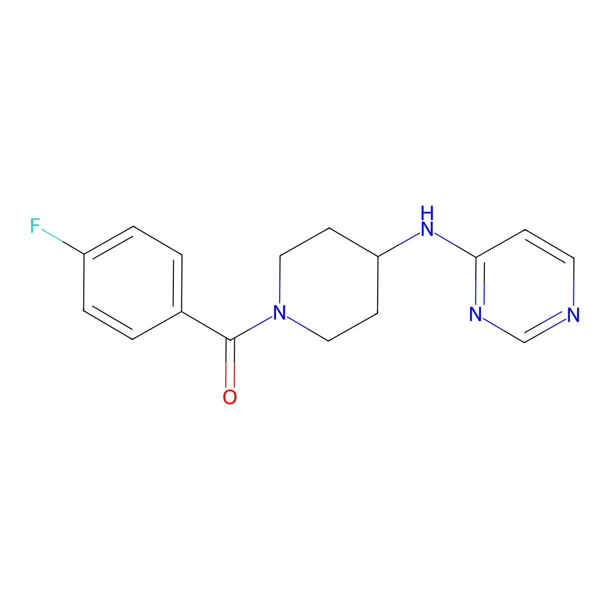 N-[1-(4-fluorobenzoyl)piperidin-4-yl]pyrimidin-4-amine molecular structure, CAS 2415534-47-1